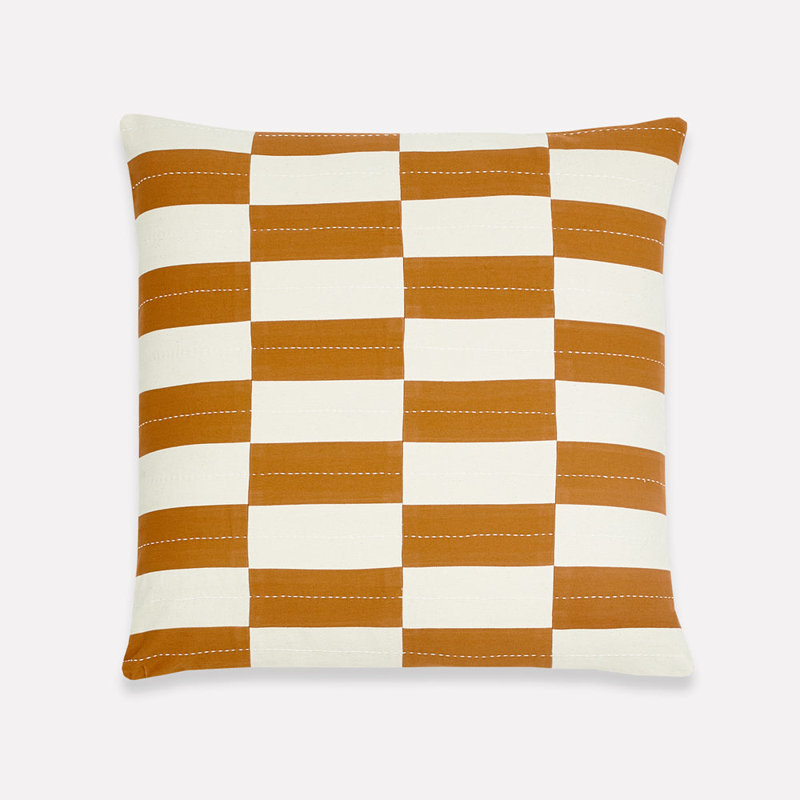 Medium Rainbow Throw Pillow, Brown/White Geometric, 22"H x 22"W