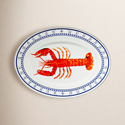 Lobster Oval Enamelware Platter