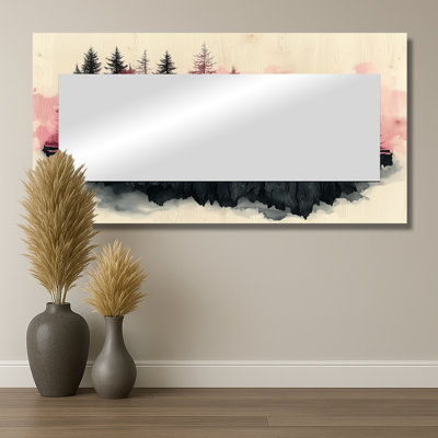 Le flux enchanté de la forêt de roses en cristal II - paysage mural miroir imprimé - imprimé sur métal