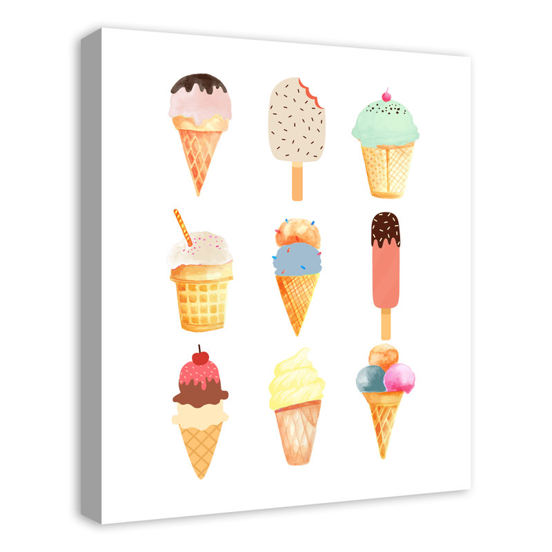Art sur toile crème glacée, H 24 po x l 20 po x P 1,25 po