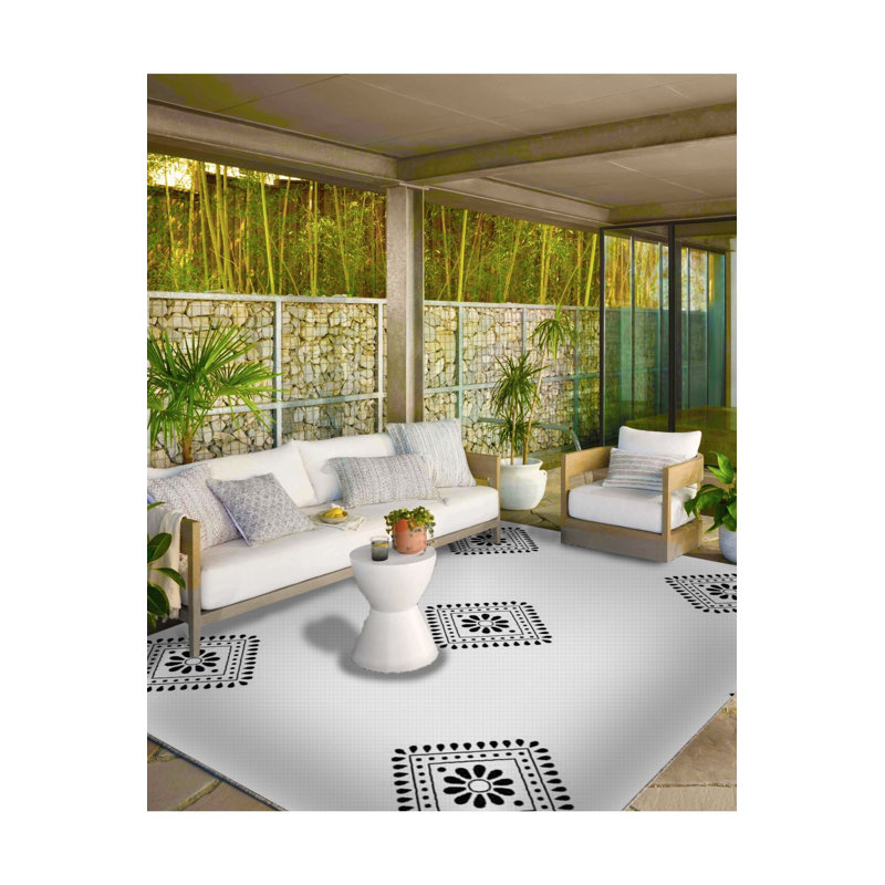 Tapis tissé à motif de losanges et base lavable, Rectangle 3 pi 3 po x 4 pi 11 po