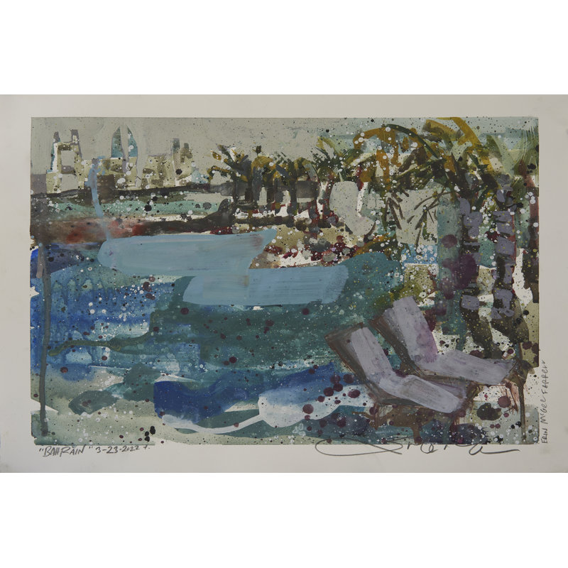 «Lazette Bahrain Bay I on Canvas» par Erin McGee Ferrell, reproduction, H 24 po x l 36 po