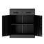 Armoire de rangement en métal noir avec serrure et deux tiroirs, organisateur de bureau 31,5 po avec tablette réglable