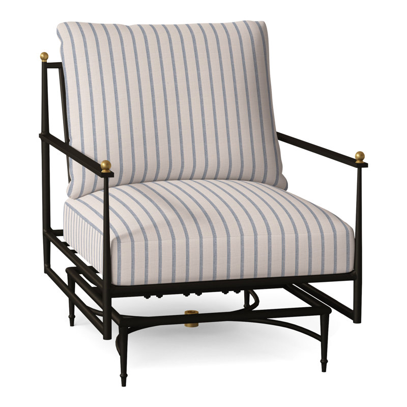 Roma Patio Armchair with Cushions, No Welt, Perigold Mixi Sky, Standard Plus