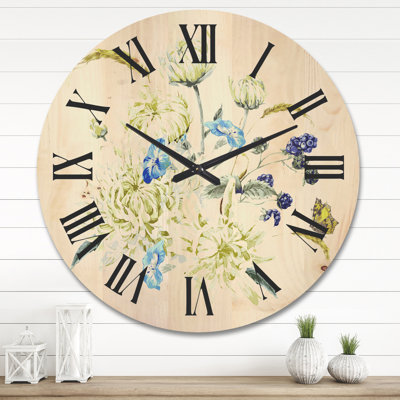 Horloge murale Bouquet with Chrysanthemums II