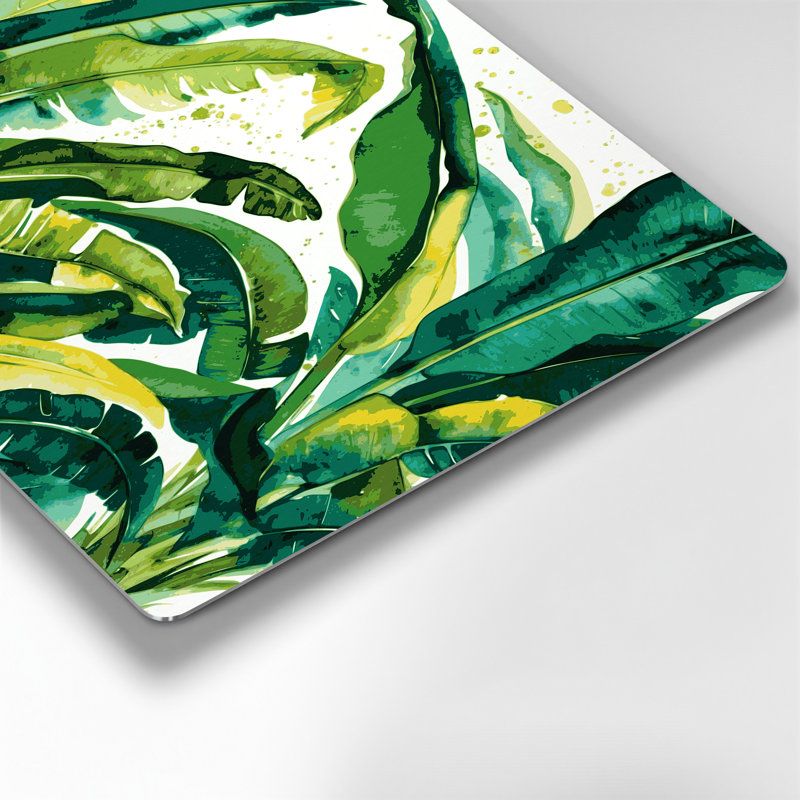 «Hawaiian Banana Leaves», art mural en métal vert, H 12 po x l 18 po