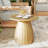 Round Patio Side Table, Metal Steel Outdoor Side Table, Patio Accent End Table-1461477998