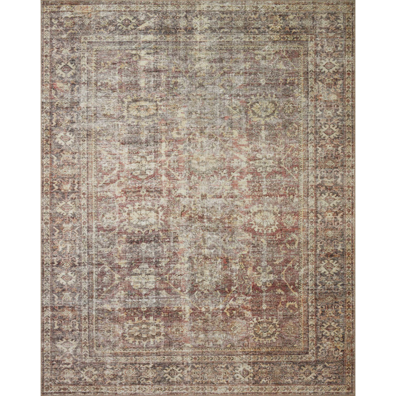 Tapis bordeaux / antique Georgie, Rectangle 7 pi 6 po x 9 pi 6 po