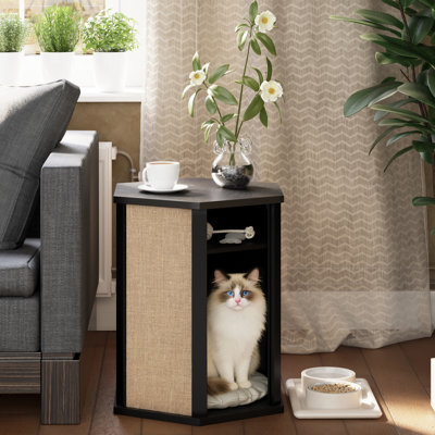 Table de bout pour chat moderne avec panneaux à griffer en sisal