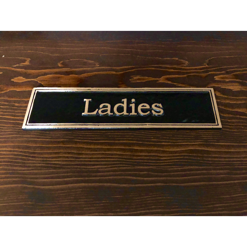 Enseigne à toilettes ladies Contemporary, Noir / or