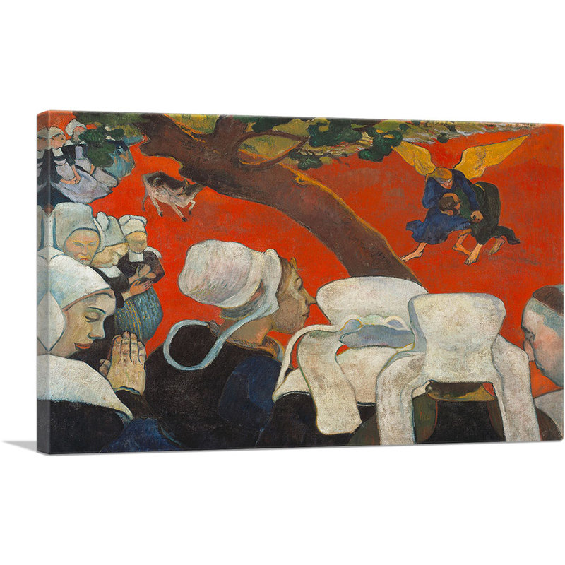 «Vision After The Sermon Huile Sur Toile 1888», reproduction, H 26 po x l 40 po x 1,5 po