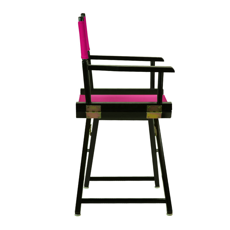 Chaise de réalisateur pliante 18 po, Noir, noir, noir, noir, Magenta