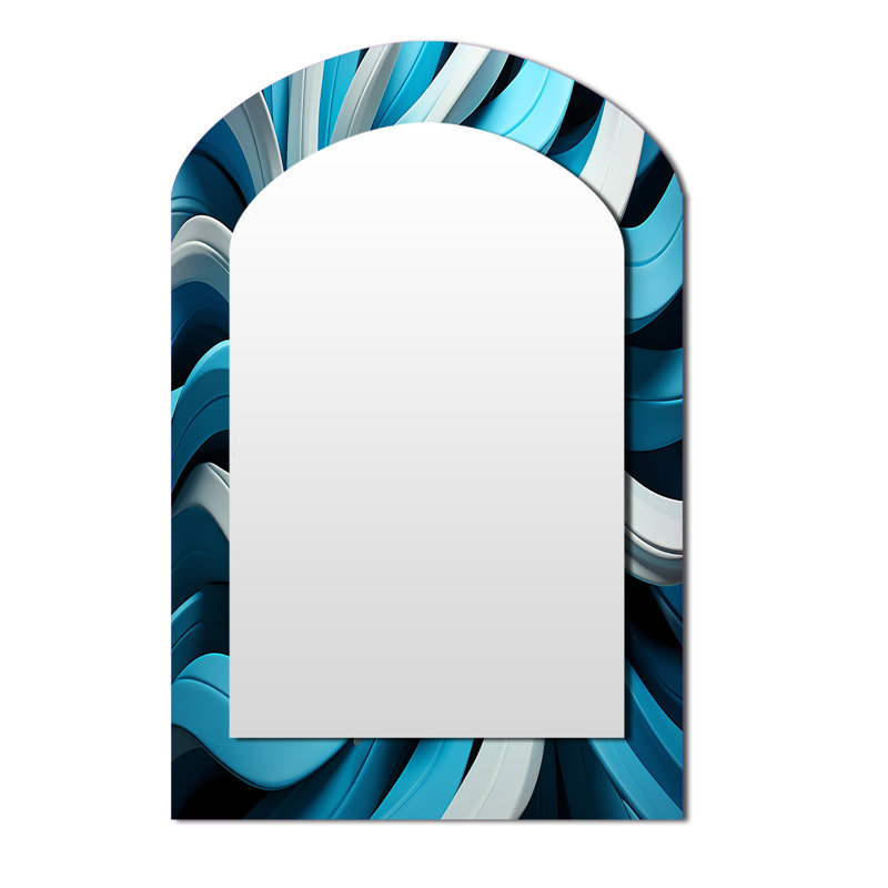 Miroir mural Op Art Blue Focus VII - Op Art, 43 po x 33 po
