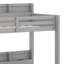 Lit superposé multifonctionnel avec lit gigogne et escalier avec rangement DEL, USB et tablettes intégrées-323023041