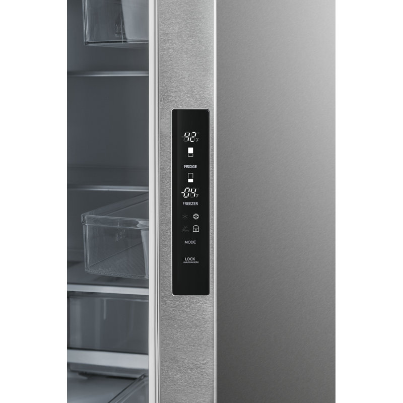 Hamilton Beach 17.7 Cu. Ft. French Door Refrigerator, 3-Door Fridge with Rapid Cooling, Platinum