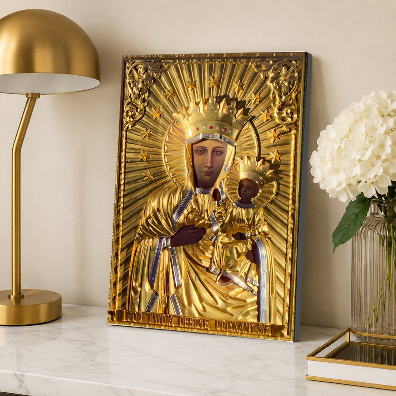 Affiche noire de la Madone Catholique à Tsestochowa, 16x24inch