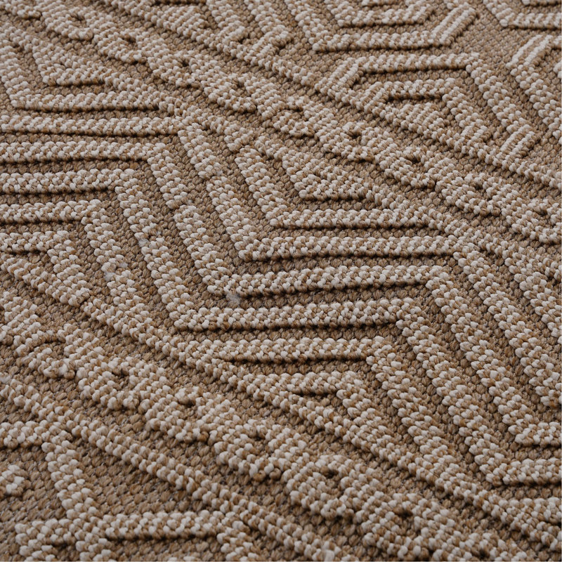 8X10 Mocha /Geometric Indoor/Outdoor Area Rug, Rectangle 7'9" x 10'
