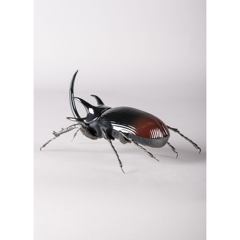Awesome Insects Rhinoceros Beetle Figurine, Black