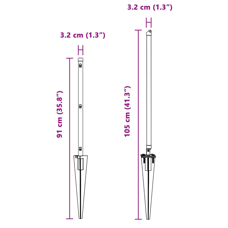 3.2cm H x 105cm W Metal Fencing Kits