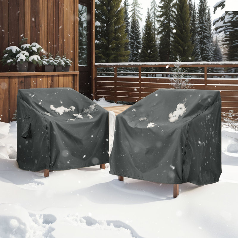 Outdoor Club Chair Cover Waterproof Patio Furniture Protector, Dark Gray