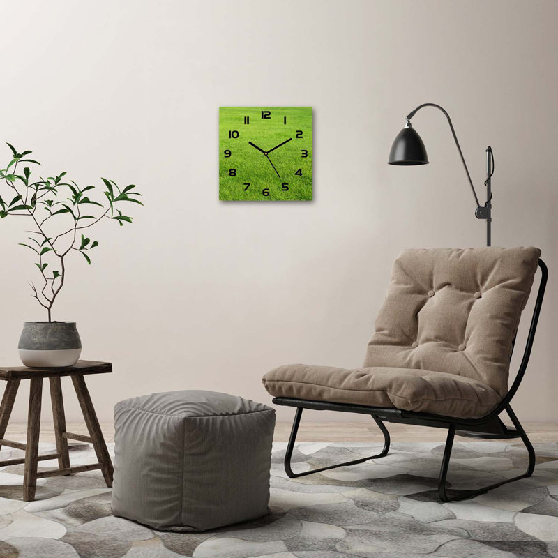 Hennecy Glass Wall Clock, Black/Green