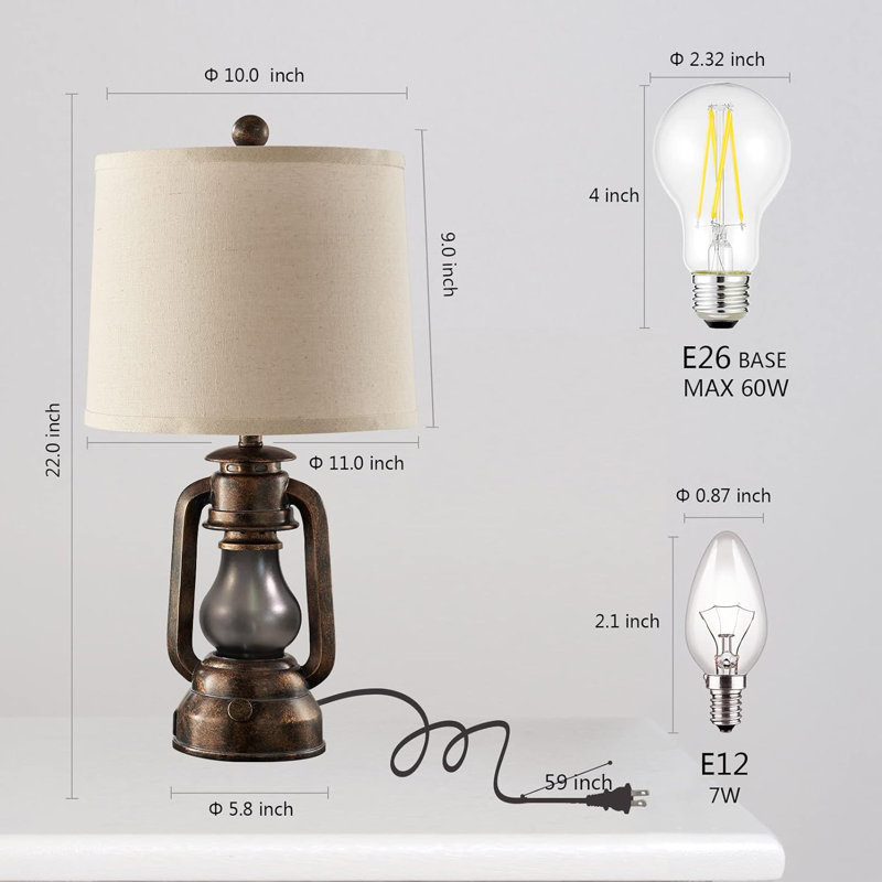 Ensemble de 2 lampes de table Farmhouse Lantern