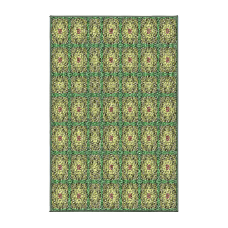 Tapis géométrique mauve / rouge, Rectangle 5 pi x 7 pi