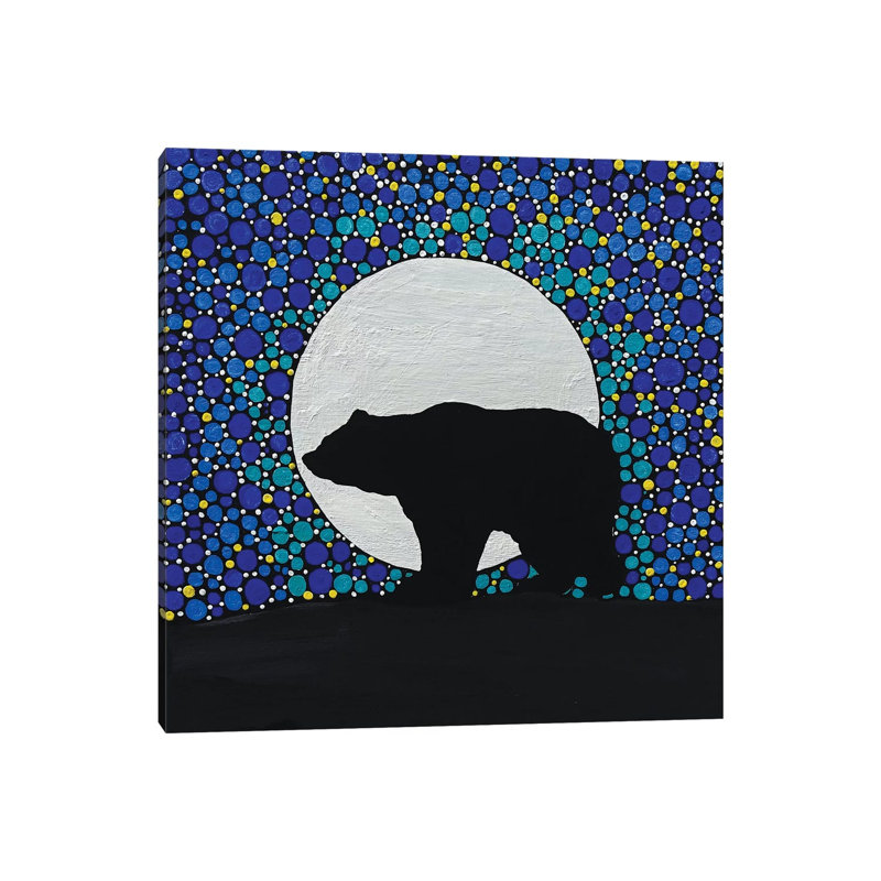 Moon Bear by Rachel Olynuk - Painting on Canvas, 45.72cm H x 45.72cm W x 3.81cm D, Wrapped Canvas