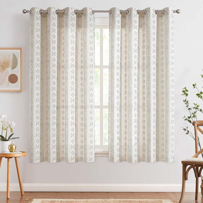 Amadas Linen Semi-Sheer Rod Pocket Curtain Pair
