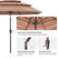 Parasol de marché à 3 niveaux en oléfine de 2,74 m (9 pi), avec inclinaison et levage à manivelle.-1392336119