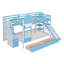 Castle Style Bunk Bed with with 2 Drawers 3 Shelves and Slide -565499915-565499917