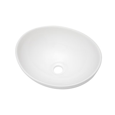 16"L x 13"W Ceramic Bathroom Vessel Sink Oval Porcelain Bathroom Basin