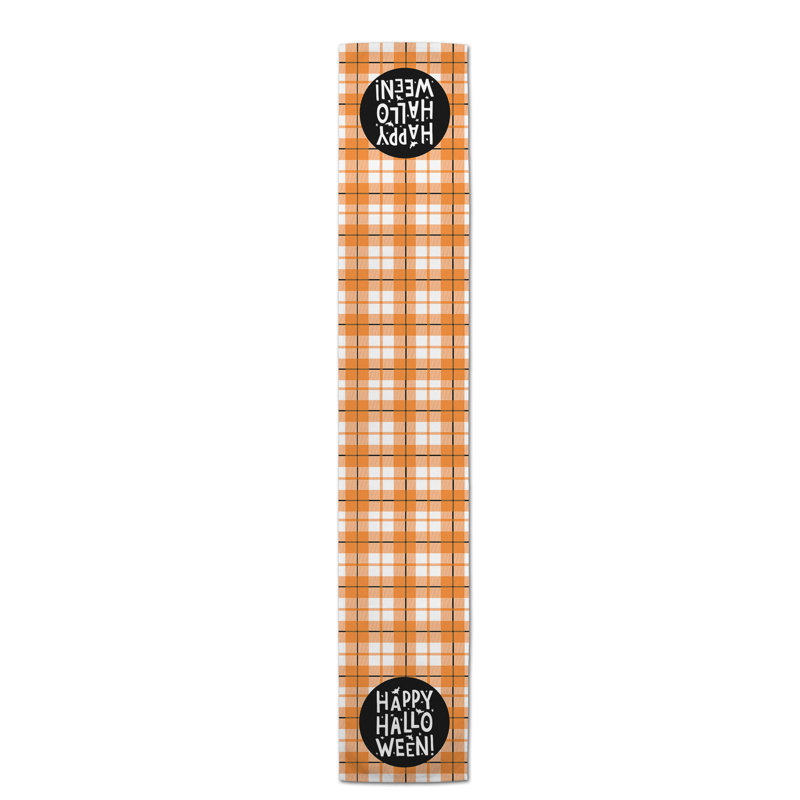 Speier Happy Halloween Plaid Table Runner, 72" x 16"