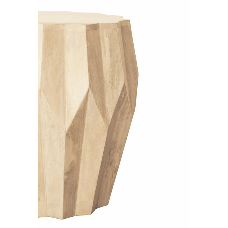 23" White Solid Wood Round End Table