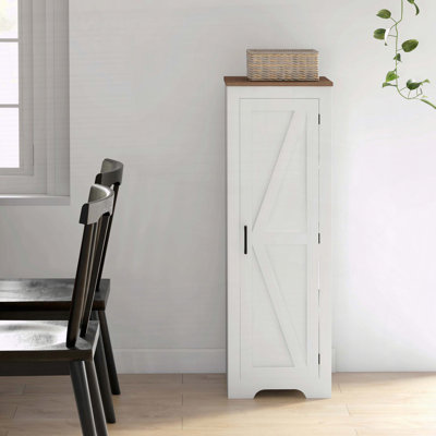 Armoire de rangement Farmhouse avec tablette réglable et porte de grange simple