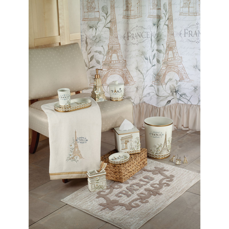 Parisian White and Gold Resin Toothbrush Caddy