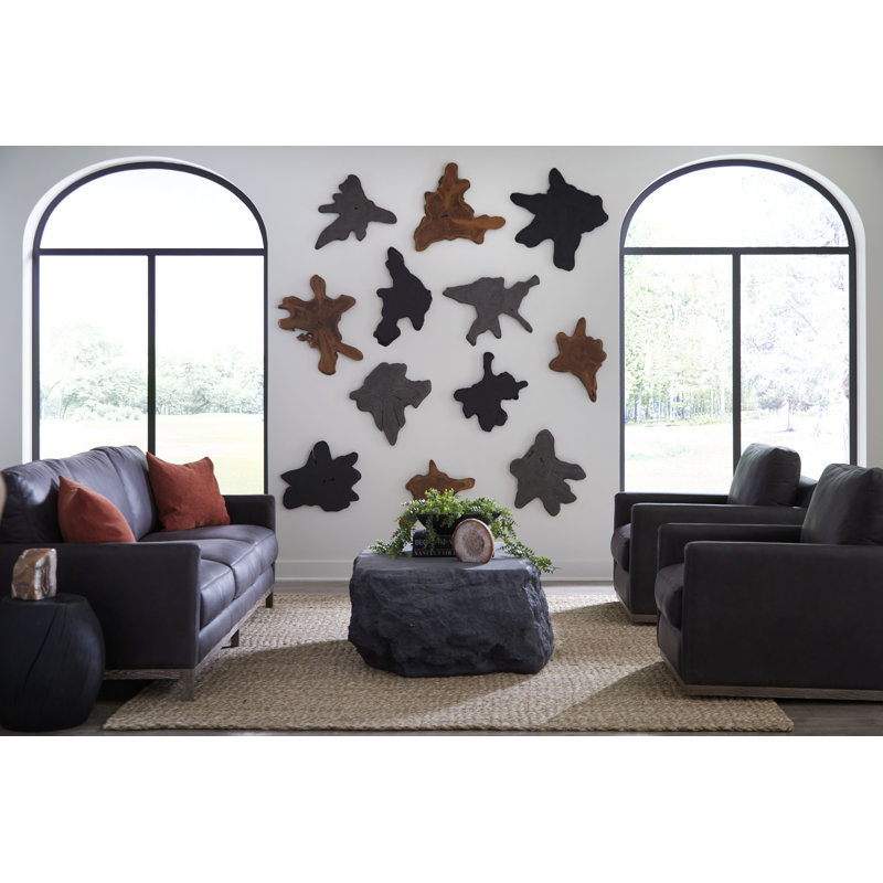 Teak Slice Wall Décor, Lg, Dark Gray