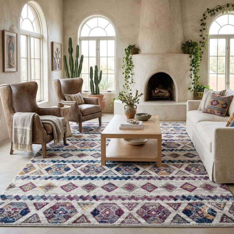 Tapis d'intérieur Honig Southwestern, Rectangle 5 pi 1 po x 7 pi 6 po