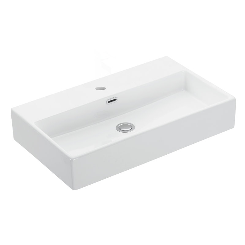 Quattro 27.6'' L Bathroom Sink, Glossy White