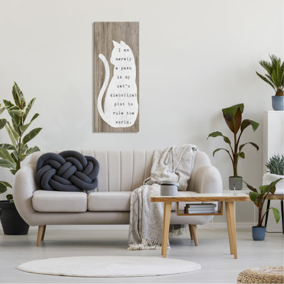 Humour, citation de chat, motif granuleux assis, art textuel sur toile tendue