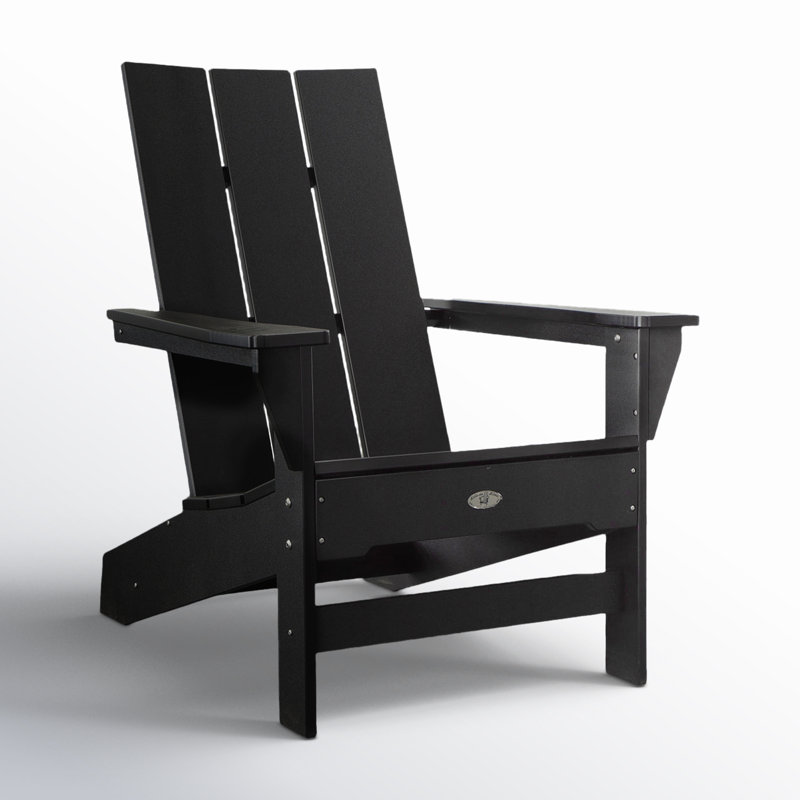 Chaise Adirondack en plastique Zoe, Noir