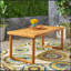 Table de salle à manger d'extérieur en bois d'acacia de 69 pouces, finition sablée naturelle, durable et résistante aux intempéries pour une utilisation toute l'année