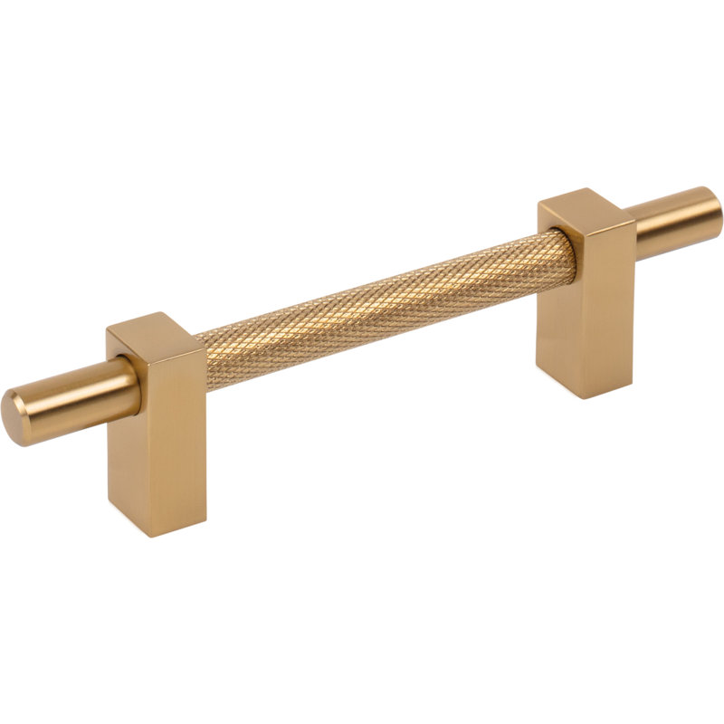 Larkin 3 Knurled Center Bar Pull, Satin Bronze, 3 3/4"