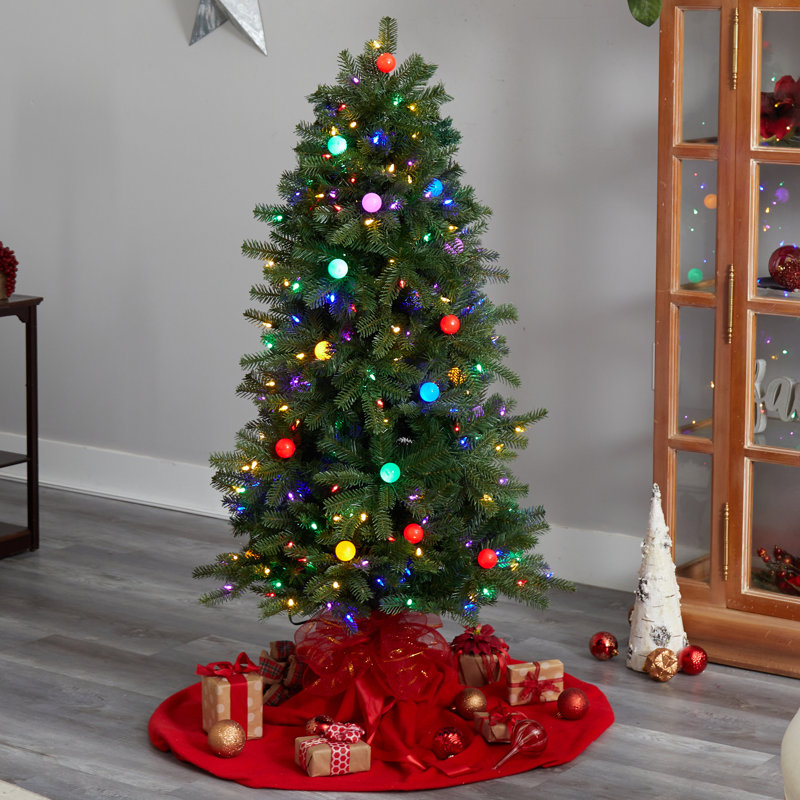 Lighted Artificial Fir Christmas Tree, 5' H