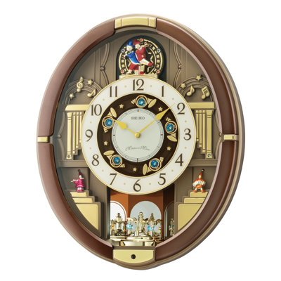 QXM384BRH Melodies In Motion Clock, Brown