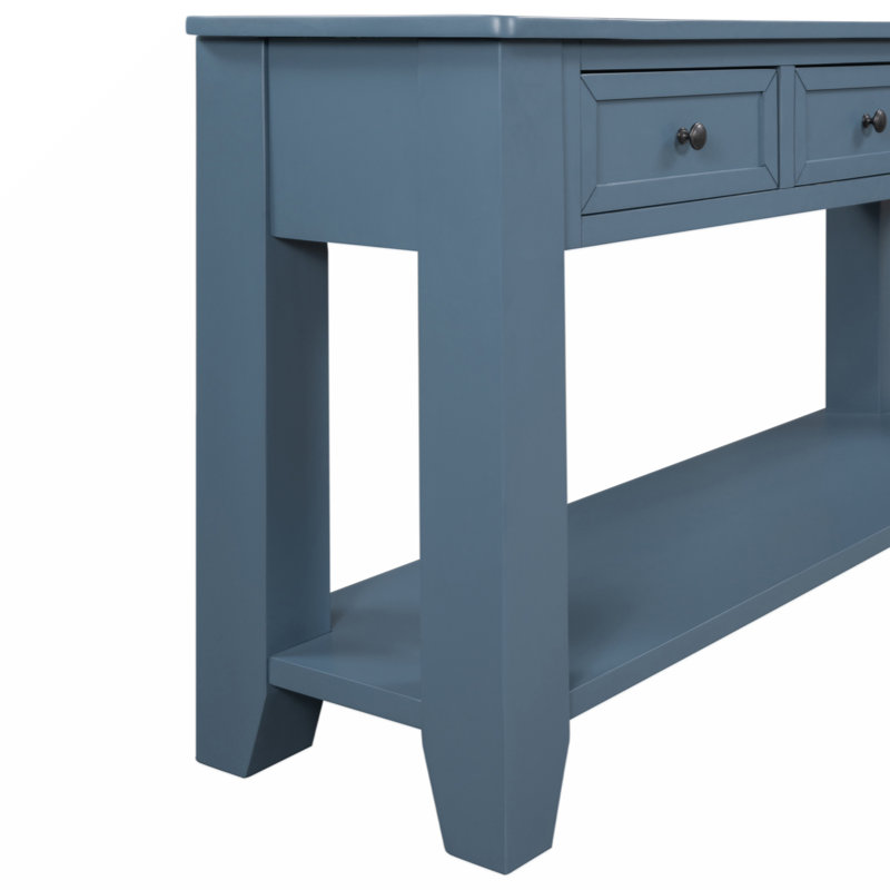 Shauney 55'' Console Table 55'' Modern Console Table Sofa Table with 3 Drawers and 1 Shelf, Navy