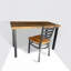 Bureau en bois récupéré à planches droites-93573862
