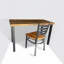Bureau en bois récupéré à planches droites-93573863