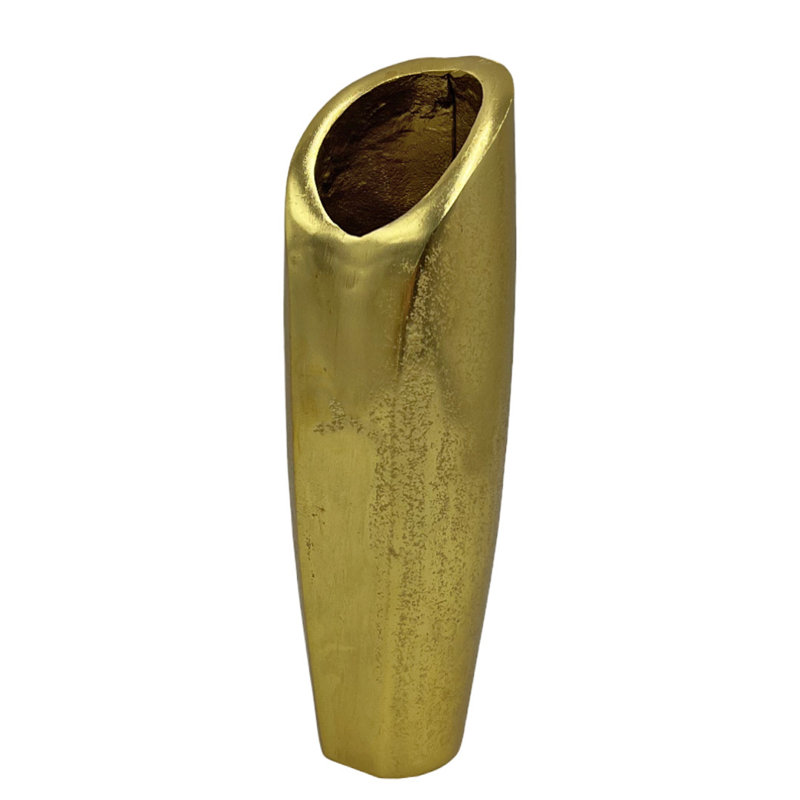 Keyly Handmade Aluminum Table Vase, Gold