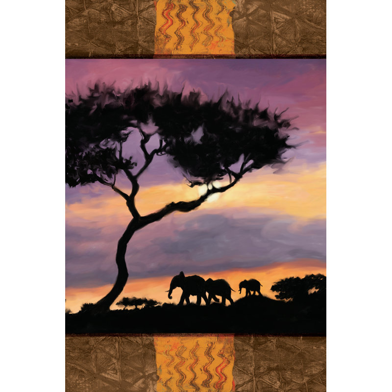 African Sunset 2 - Wrapped Canvas Print, 122cm H x 81cm W x 3.8cm D